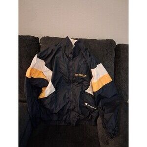 Rare Vintage Champion Michigan University Size L Full Zip Windbreaker Jacket